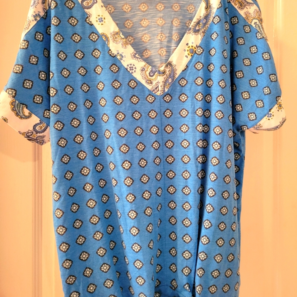 JM Collection cotton tie front shirt